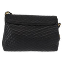 BALLY Chain Shoulder Bag Leather Black Gold Auth BA7815-2