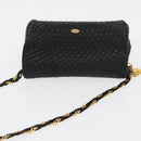 BALLY Chain Shoulder Bag Leather Black Gold Auth BA7815-6