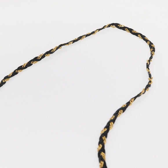 BALLY Chain Shoulder Bag Leather Black Gold Auth BA7815