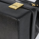 VERSACE Hand Bag Leather Black Gold Auth BA7817-12