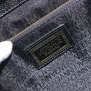 VERSACE Hand Bag Leather Black Gold Auth BA7817-17