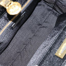 VERSACE Hand Bag Leather Black Gold Auth BA7817-18