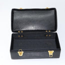 VERSACE Hand Bag Leather Black Gold Auth BA7817-23