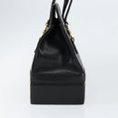 VERSACE Hand Bag Leather Black Gold Auth BA7817-5