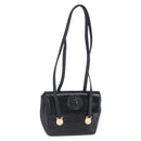 Gianni Versace Shoulder Bag Leather Black Gold Auth BA7818-1