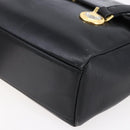 Gianni Versace Shoulder Bag Leather Black Gold Auth BA7818-14