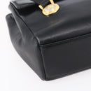 Gianni Versace Shoulder Bag Leather Black Gold Auth BA7818-9