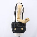 Gianni Versace Shoulder Bag Leather Black Gold Auth BA7818-22