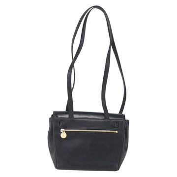 Gianni Versace Shoulder Bag Leather Black Gold Auth BA7818 - 0