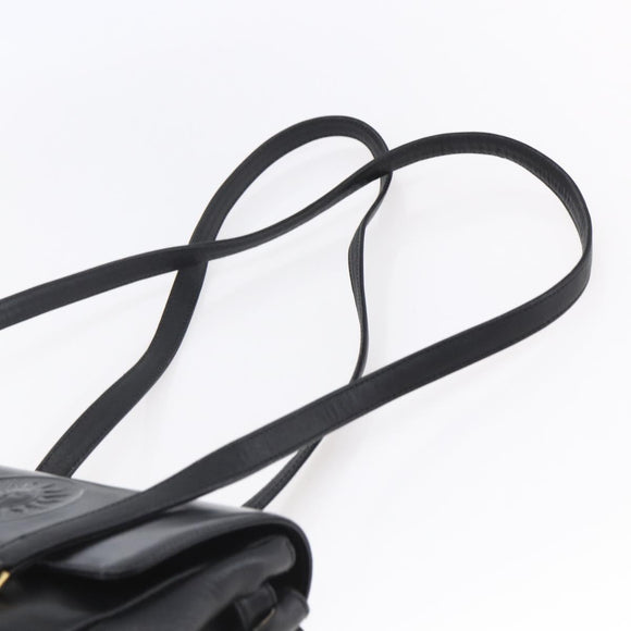 Gianni Versace Shoulder Bag Leather Black Gold Auth BA7818