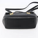 Gianni Versace Shoulder Bag Leather Black Gold Auth BA7818-5