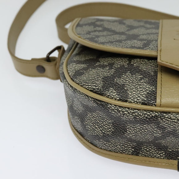 SAINT LAURENT Shoulder Bag PVC embossed Gray Auth BA782