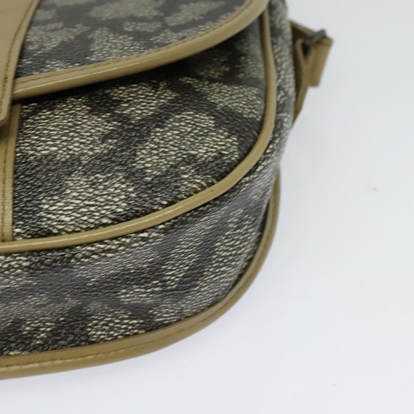 SAINT LAURENT Shoulder Bag PVC embossed Gray Auth BA782