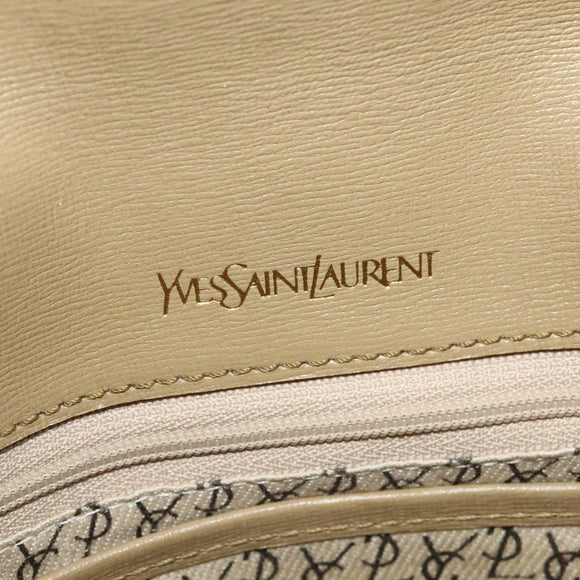 SAINT LAURENT Shoulder Bag PVC embossed Gray Auth BA782