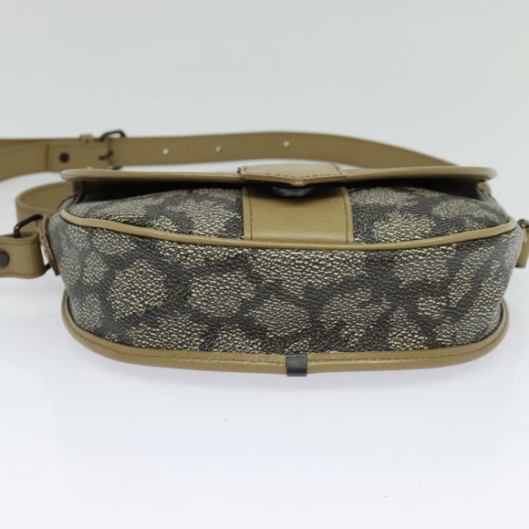 SAINT LAURENT Shoulder Bag PVC embossed Gray Auth BA782