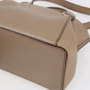 CARTIER Mini C De Cartier Hand Bag Leather 2way Beige Silver Auth BA7820-10
