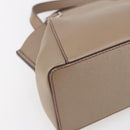 CARTIER Mini C De Cartier Hand Bag Leather 2way Beige Silver Auth BA7820-15