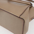 CARTIER Mini C De Cartier Hand Bag Leather 2way Beige Silver Auth BA7820-16