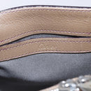 CARTIER Mini C De Cartier Handtasche Leder 2-Wege Beige Silber Auth BA7820-19