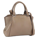 CARTIER Mini C De Cartier Handtasche Leder 2-Wege Beige Silber Auth BA7820-1