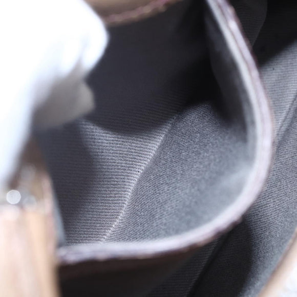 CARTIER Mini C De Cartier Hand Bag Leather 2way Beige Silver Auth BA7820