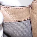 CARTIER Mini C De Cartier Hand Bag Leather 2way Beige Silver Auth BA7820-12