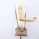 CARTIER Mini C De Cartier Hand Bag Leather 2way Beige Silver Auth BA7820-25