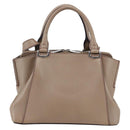 CARTIER Mini C De Cartier Hand Bag Leather 2way Beige Silver Auth BA7820-2