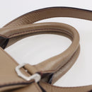 CARTIER Mini C De Cartier Hand Bag Leather 2way Beige Silver Auth BA7820-8