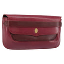 CARTIER Must Line Clutch Bag Leather Bordeaux Gold Auth BA7821-1