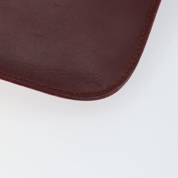 CARTIER Must Line Clutch Bag Leather Bordeaux Gold Auth BA7821