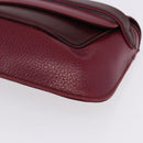 CARTIER Must Line Clutch Bag Leather Bordeaux Gold Auth BA7821-16