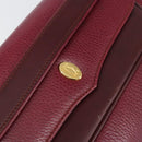 CARTIER Must Line Clutch Bag Leather Bordeaux Gold Auth BA7821-8