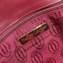 CARTIER Must Line Clutch Bag Leather Bordeaux Gold Auth BA7821-10