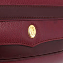CARTIER Must Line Clutch Bag Leather Bordeaux Gold Auth BA7821-10