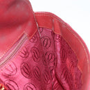 CARTIER Must Line Clutch Bag Leather Bordeaux Gold Auth BA7821-17