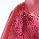 CARTIER Must Line Clutch Bag Leather Bordeaux Gold Auth BA7821-18