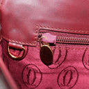 CARTIER Must Line Clutch Bag Leather Bordeaux Gold Auth BA7821-19