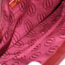 CARTIER Must Line Clutch Bag Leather Bordeaux Gold Auth BA7821-19