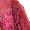 CARTIER Must Line Clutch Bag Leather Bordeaux Gold Auth BA7821-20