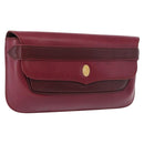 CARTIER Must Line Clutch Bag Leather Bordeaux Gold Auth BA7821-1