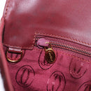 CARTIER Must Line Clutch Bag Leather Bordeaux Gold Auth BA7821-21