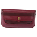 CARTIER Must Line Clutch Bag Leather Bordeaux Gold Auth BA7821-13