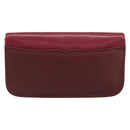 CARTIER Must Line Clutch Bag Leather Bordeaux Gold Auth BA7821-2