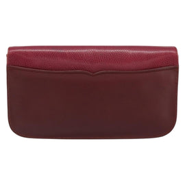 CARTIER Must Line Clutch Bag Leather Bordeaux Gold Auth BA7821 - 0