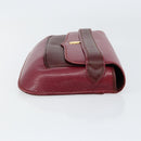 CARTIER Must Line Clutch Bag Leather Bordeaux Gold Auth BA7821-3