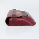CARTIER Must Line Clutch Bag Leather Bordeaux Gold Auth BA7821-4