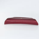 CARTIER Must Line Clutch Bag Leather Bordeaux Gold Auth BA7821-5