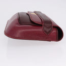 CARTIER Must Line Clutch Bag Leather Bordeaux Gold Auth BA7821-5