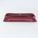 CARTIER Must Line Clutch Bag Leather Bordeaux Gold Auth BA7821-6